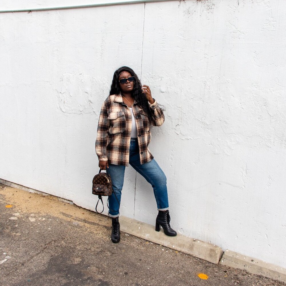 Plaid Winter Button Up Coat